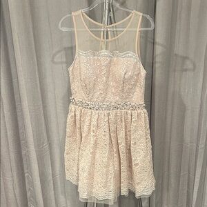 City Studio  Elegant Lace Dress in Cream